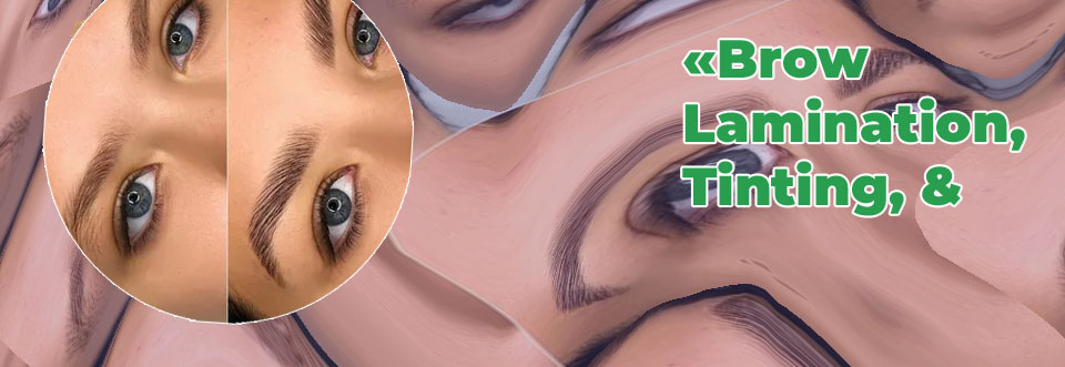 Brow lamination with tint